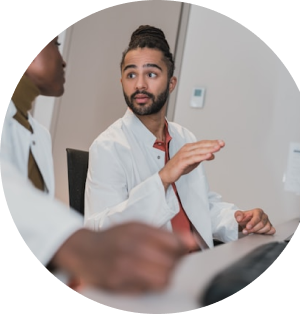 Counselor gesturing